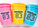 40th PARTY CUPS - Best of 1983 40th Birthday Party 40th Birthday Favors Vintate 1983 40th Party Decorations 1983 Birthday 80's Party Cups