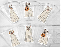 GHOST DOG PARTY Cups Dog Ghost Cups Ghost Dog Halloween Decorations Halloween Party Dog Ghost Party Favors Treat Cups Cute Ghost Party Cups