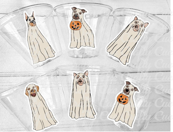 GHOST DOG PARTY Cups Dog Ghost Cups Ghost Dog Halloween Decorations Halloween Party Dog Ghost Party Favors Treat Cups Cute Ghost Party Cups