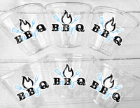 Baby-Q Party Cups Blue BBQ Boy BBQ Baby Shower Party Blue Boy Bbq Party Barbeque Baby Shower BBQ Shower Decoration Barbecue Baby Shower