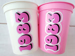 40th PARTY CUPS - Best of 1983 40th Birthday Party 40th Birthday Favors Vintate 1983 40th Party Decorations 1983 Birthday 80's Party Cups