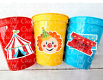 CIRCUS PARTY CUPS - Circus Birthday Cups Circus Party Favors Circus Party Cups Circus Baby Shower Circus Birthday Circus Party Decorations