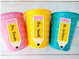 TEACHER PARTY CUPS Teacher Graduation Teacher Gifts Teacher Party Favors Appreciation Back to School Cups School Party Teacher Decoration