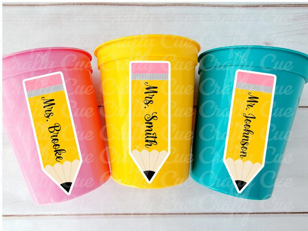 TEACHER PARTY CUPS Teacher Graduation Teacher Gifts Teacher Party Favors Appreciation Back to School Cups School Party Teacher Decoration