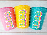 65th PARTY CUPS - Vintage 1958 Cups Best of 1958 65th Birthday Party 65th Birthday Favors 65th Party 65th Party Decorations 1958 Birthday