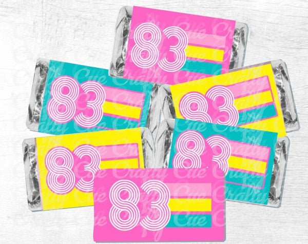 30 - 80s Party Stickers 40th Birthday Stickers 1983 Party Stickers for Mini Candy 40th Birthday Candy Wrapper Vintage 1983 Best of 1983