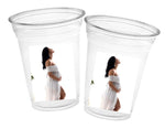 Custom Pregnancy Cups Custom Plastic Cups Personalized Maternity Photo Cups Custom Pregnancy Photo Cups Custom Baby Shower Party Cups Favors