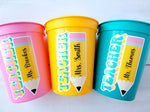 TEACHER PARTY CUPS Teacher Graduation Teacher Gifts Teacher Party Favors Appreciation Back to School Cups School Party Teacher Decoration