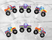 MONSTER TRUCK PARTY Cups - Monster Truck Treat Cups Monster Truck Birthday Monster Truck Party Monster Truck Party Favors, Monster Truck Cup