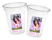 Custom Sweet 16 Cups Custom Plastic Cups Personalized Photo Sweet 16 Cups Custom Sweet 16 Birthday Cups Sweet 16 Party Cups Sweet 16 Favors