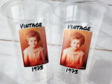 Custom Plastic Cups with Picture Personalized Cups Personalized 50th Birthday Cups Vintage 50th Cups 1973 Custom Face Party Cups Decorations