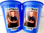 Custom Plastic Cups with Picture Personalized Cups Personalized 50th Birthday Cups Vintage 50th Cups 1973 Custom Face Party Cups Decorations