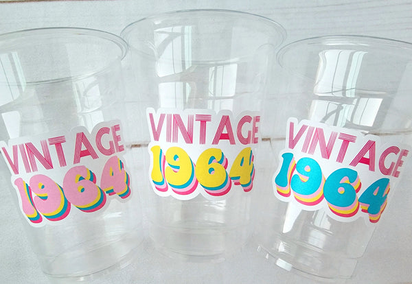 60th PARTY CUPS - Vintage 1964 Cups Best of 1964 60th Birthday Party 60th Birthday Favors 60th Party 60th Party Decorations 1964 Birthday