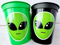 ALIEN PARTY CUPS -Alien Cups Alien Birthday Alien Party Alien Party Decorations Alien Party Supplies Ufo Party Cup Spaceship Cup Space Party