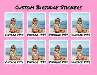 Custom Birthday Stickers, Personalized Stickers, Custom Party Favors, Birthday Decorations, Waterproof Stickers, Vinyl Stickers for Cups