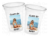 Custom Graduation Cups Custom Plastic Cups Personalized Photo Graduation Cups Custom Grad Photo Cups 2024 Graduation Party Cups Grad Favors