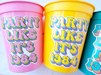 40th PARTY CUPS - Best of 1984 40th Birthday Party 40th Birthday Favors 40th Party Cups 40th Party Decorations 1984 Birthday 80's Party Cup