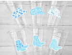 COWBOY PARTY CUPS - Cowboy Cups Cowboy Party Decorations Cowboy Baby Shower Decorations Baby Sprinkle Cowboy Boots Birthday Decoration Favor