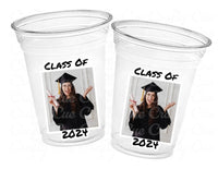 Custom Graduation Cups Custom Plastic Cups Personalized Photo Graduation Cups Custom Grad Photo Cups 2024 Graduation Party Cups Grad Favors