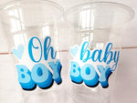 Oh Boy Cups Oh Baby Baby Shower Favors Oh Boy Oh Boy Baby Shower Decorations Boy Baby Shower Party Cups Boy Baby Shower Party Favors Cups