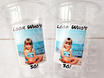 Look Who's 30 Custom Plastic Party Cups Personalized Party Cups Personalized 30th Vintage 30th Cups 1994 Custom Face Party Cups Decorations