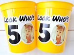 Look Who's 50 Custom Plastic Party Cups Personalized Party Cups Personalized 50th Vintage 50th Cups 1974 Custom Face Party Cups Decorations