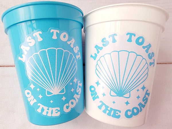 Last Toast on the Coast Cups, Coastal Bachelorette Party Favors, Bachelorette Party Cup, Beach Bach Cups, Beach Wedding Cups, Bach Party Cup