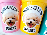 Personalized Dog Face Cups, Mom is Getting Married Cups, Bachelorette Party Favors, Bachelorette Party Games, Dog Face Bachelorette Cups Pet