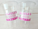 Custom Plastic Party Cups, Personalized Party cups, Personalized Birthday Cups, Custom Party Decoration, Create your own design, Custom Text