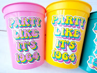 60th PARTY CUPS - Best of 1964 60th Birthday Party 60th Birthday Favors 60th Party Cups 60th Party Decorations 1964 Birthday 60's Party Cup