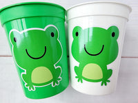 FROG PARTY CUPS - Frog Cups Frog Birthday Cup Frog Baby Shower Frog Cups Frog Birthday Frog Party Frog Party Decorations Frog Party Supplies