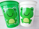 FROG PARTY CUPS - Frog Cups Frog Birthday Cup Frog Baby Shower Frog Cups Frog Birthday Frog Party Frog Party Decorations Frog Party Supplies