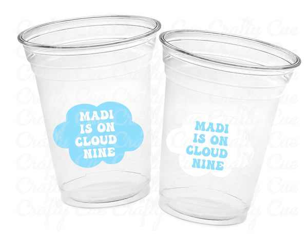 On Cloud Nine Party Cups, Cloud Nine Bachelorette, Cloud Nine Baby Shower, Cloud 9 Birthday, Cloud Nine Decorations, Happy 9th Birthday