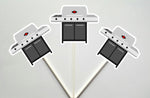 Barbecue Grill Cupcake Toppers, BBQ Grill Cupcake Toppers, Fathers Day Cupcake Toppers, Picnic Cupcake Toppers