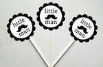 Little Man Cupcake Toppers, Mustache Cupcake Toppers, Lil Man Cupcake Toppers, 1st Birthday, First Birthday, Baby Shower Cupcake Toppers