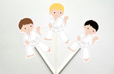 Karate Cupcake Toppers, Karate Kid Cupcake Toppers, Karate Boys (11516132A)