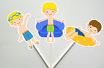 Pool Party Cupcake Toppers, Swimming Cupcake Toppers, Swim Party Cupcake Toppers, Swim Birthday Cupcake Toppers, Beach Party Cupcake Toppers