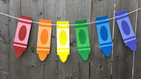 Crayon Banner, Crayon Garland, Crayon Birthday Party, Crayon Decorations, Back to School Party, Teacher's Gift