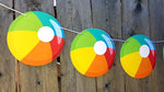 Beach Ball Garland, Beach Ball Banner, Summer Party Banner, Beach Wedding, Photo Prop