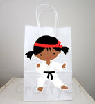 Karate Goody Bags, Karate Girl Goody Bags, Karate Girl Favor Bags, Karate Girl Party Bags, Karate Goodie Bags, African American Girl