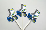 Roller Skate Cupcake Toppers - 80's party, 80's Cupcake Toppers, Birthday party, Colorful Roller Skate Cupcake Toppers (311171121A)