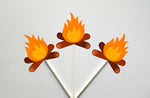 Fire Cupcake Toppers, Camping Cupcake Toppers, Camp Fire Cupcake Toppers, Camping Cake Toppers, Camping Party Supplies, Camping Decorations