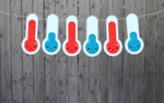 THERMOMETER WEATHER GARLAND, Weather Birthday, Weather Party, meteorologist, meteorologist birthday, meteorologist party, thermometer banner