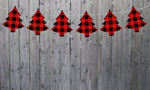 Buffalo Plaid Tree Banner, Buffalo Plaid Christmas Decoration, Buffalo Plaid Banner, Buffalo Plaid Garland, Red and Black Tree Garland