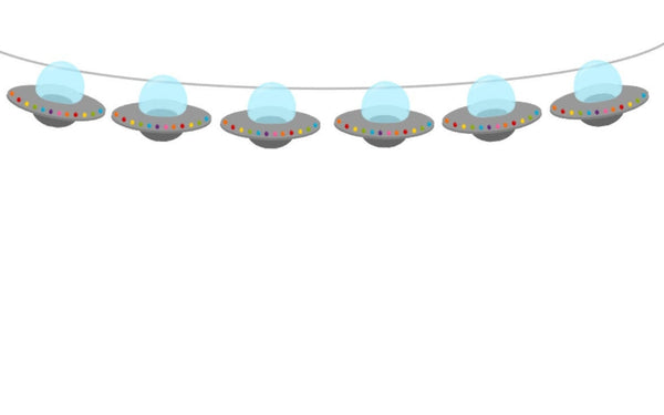 Spaceship Garland, Spaceship Banner, Space Party Banner, Space Birthday, UFO Birthday, Alien Birthday, Alien Party, Alien Decorations