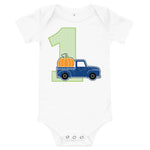 Blue Truck Birthday Shirt, 1st Birthday Pumpkin Shirt, Fall Birthday Shirt, First Birthday Pumpkin Shirt, Boy Truck Birthday, Little Pumpkin