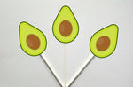 Avocado Cupcake Toppers, Avocado Birthday, Avocado Decorations, Avocado Food Picks, Avocado Baby Shower