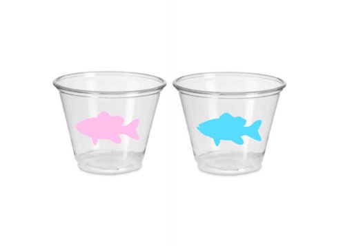 Fish Cupcake Toppers, Pink and Blue Fish Cupcake Toppers, Fish