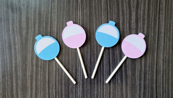 Gender Reveal Fishing Bobber Cupcake Toppers, Fishing Cupcake Toppers, –  CRAFTY CUE