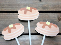 Pancake Cupcake Toppers, Pancakes and Pajamas Decorations